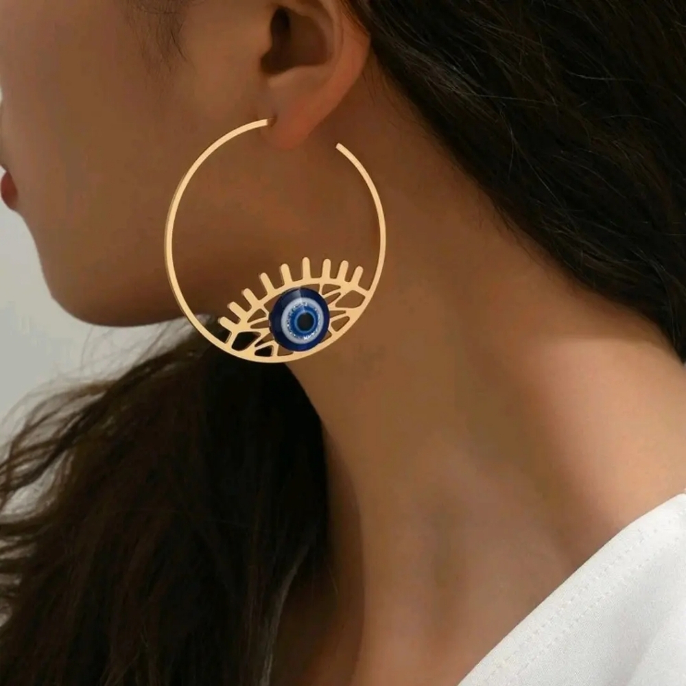 Evil Eye Hoops